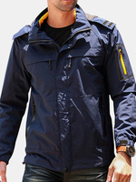 Plus Size Hooded Mutil Pockets Windproof Jacket