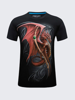 Plus Size Summer Mens Unique 3D Fire Dragon Round Neck Short Sleeved Cotton T-shirts