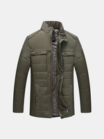 Plus Size Warm Casual Stand Collar Thicken Stitching Jacket