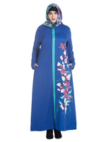 Plus Size Women Ethnic Printed Back Zipper Patchwork Maxi Dress