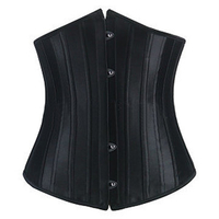 Plus Size Women Sexy Steel Bone Corset Satin Waist Training Underbust Bustiers