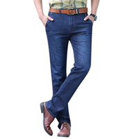 Pockets Casual Loose High Elastic Long Jeans for Men