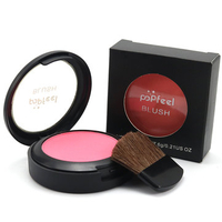 POPFEEL 3 In 1 Blusher Blush Powder With Brush Mirror Face Makeup Cosmetic Kit 6 Colors