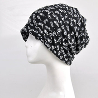 Printed Flowers Cotton Beanies Cap Travel Leisure Bonnet Hat