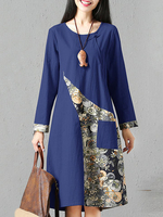 Printed Single Pocket Women Dresses