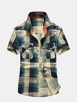Printing Chest Pockets Dress Shirts