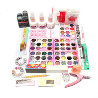 Professional 60 Colors Acrylic UV Powder Glitter Glue Nail Art Tool Kit Set