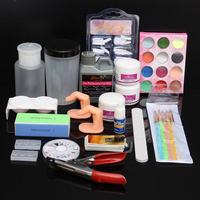 Professional Glitter Acrylic Powder Manicures File Tips Nail Art Set