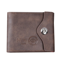 PU Leather Bifold Wallet 6 Card Slots Casual Vintage Card Pack Coin Bag Purse For Men