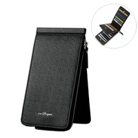 PU Leather Bifold Wallet Casual Business Card Pack For Men