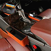 PU Leather Car Seat Crevice Storage Box Money Pot Grain Organizer Gap Slit filler Phone Holder