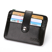 PU Leather Card Pack 4 Card Slots Wallet Coin Bag For Men