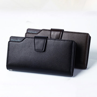 Pu Leather Casual Clutch Bag Business 11 Card Slots Wallet Phone Bag For Men