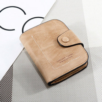 PU Leather Retro Solid Wallet Purse Women Card Holders