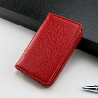 PU Leather Vintage Pure Color Storage Bag Cardcases