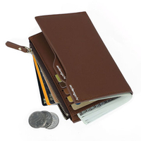 PU Leather Wallet 15 Card Holders Leisure Business Coin Bag For Men