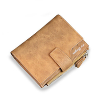 PU Leather Wallet 8 Card Slots Casual Vintage Trifold Card Package Coin Bag Purse For Men