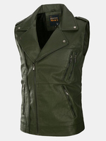 PU Leather Washed Vest