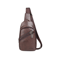 PU Leather Waterproof Chest Bag Casual Vintage Single-shoulder Crossbody Bag For Men