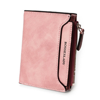 PU Thin Light Short Wallet Card Bag Change Bag Girls Elegant Purse For Women