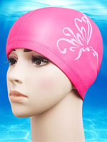 PU Waterproof Soft Printing Swimming Cap For Adult