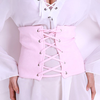 Punk Lacing Back Zipper Suede Solid Color Girdle For Women