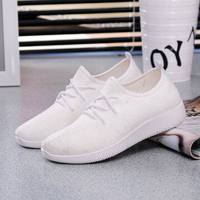 Pure Color Casual Mesh Breathable Slip On Trainers