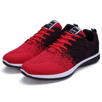 Red Sport Mesh Running Training Dot Casual Lace Up Flat Breathable Sneakers