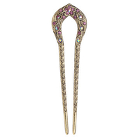 Retro Alloy Hairpin Vintage Flower Rhinestone Hairpin