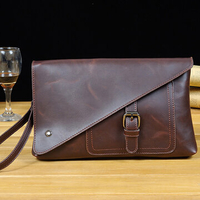 Retro Business Clutch Bag Pu Casual Big Capacity Wallet Phone Bag Purse For Men