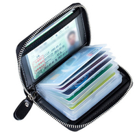 RFID Protection Men Women Card Holder Zipper Short Purse Portable Wallets