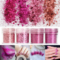 Rose Red Shining Mixed Glitter Powder Sequins Nail Decoration Dust Mermaid Effect
