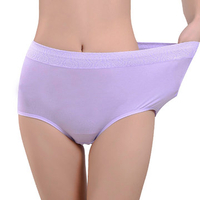 Seamless Jacquard Briefs Modal Thick Middle-waisted Underwear For Women
