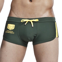 SEOBEAN Sexy Beach Printing Swim U Shaped Trunks for Men