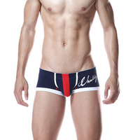 SEOBEAN Sexy Pure Cotton Patchwork Letter Printing Breathable Boxer Underwear for Men