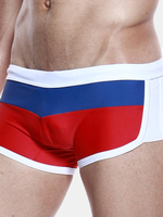 SEOBEAN Special Stitching Printing Low Waist Boxers Trunks for Men