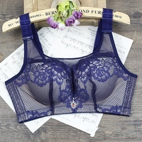 Sexy Breathable Mesh Busty Wireless Lightly Lined Embroidered Bando Bras