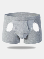 Sexy Breathable Mesh U Shaped Convex Pouch Mid Waist Boxers for Men