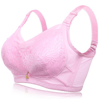 Sexy Busty Full Coverage Cotton Wireless Lightly Lined Embroidered Bras