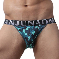 Sexy Camouflage Printing U Convex Breathable Briefs Underwear for Men