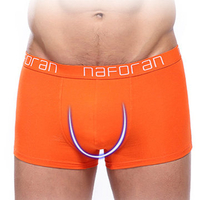 Sexy Cotton Solid Color U Convex Breathable Boxer Underwear for Men