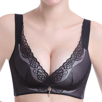 Sexy Deep Plunge Push Up Wireless Lace-trim Breathable Bras