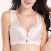 Sexy Deep Plunge Wireless Adjustable Lightly Lined Embroidered Bras
