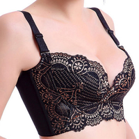 Sexy Deep V Gather Breathable Wireless Embroidered Bras