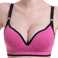 Sexy Deep V Seamless Adjustable Strap Breathable Yoga Sports Bras