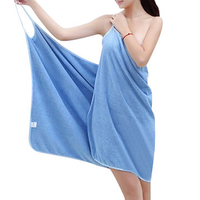 Sexy Deep V Spaghetti Strap Bath Dress Quick-dry Bathrobe For Women