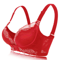 Sexy Embroidery Front Closure Gather Breathable Adjustable Bra