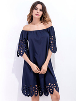 Sexy Hollow Off-shoulder Mini Dress
