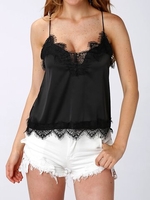 Sexy Lace Patchwork Camisole V-neck Women Tank Tops