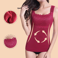 Sexy Lace-trim Thicken Soft Keep Warm Body Shaping Vest Shapewear For Women